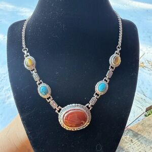 925 Sterling Silver Gemstone South West necklace